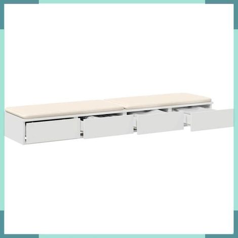 866947 Tiroirs de lit Blanc 140 x 36,5 x 16,5 cm Bois d'ingénierie (1/5)