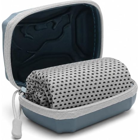 Kühlhandtuch, 90 x 30 cm, schnelltrocknendes Mikrofaser-Kühlhandtuch für Yoga, Sport, Fitness, Training und andere Aktivitäten. Inklusive Aufbewahrungsbox (grau).