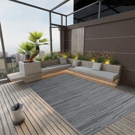 vidaXL Outdoor-Teppich ARAKIL Anthrazit 140x200 cm PP (1/5)