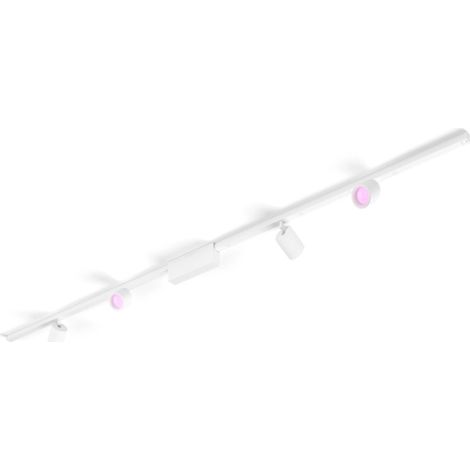 Philips Hue Perifo Éclairage sur Rail pour Montage au Plafond (Blanc) Lumière blanche et colorée - Kit de base, comprenant 4 Spots - White and Color Ambiance