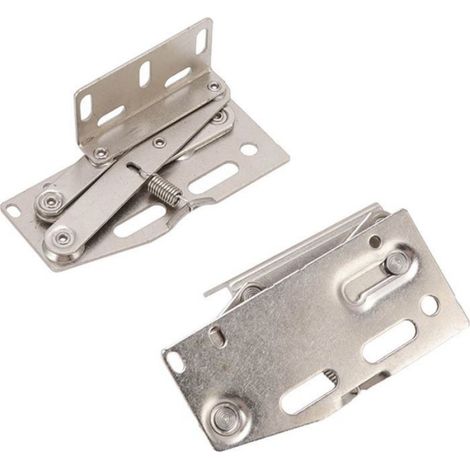 Charnière À Ressort Ciseaux - 45° - Pour Porte De Meuble Rabattable Vers Le Bas - Acier Avec Placage Nickel - 2 Pièces (1/5)
