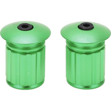 Guidon vélo bouchon expansion bloc aluminium vert capuchon extrémité (1/5)