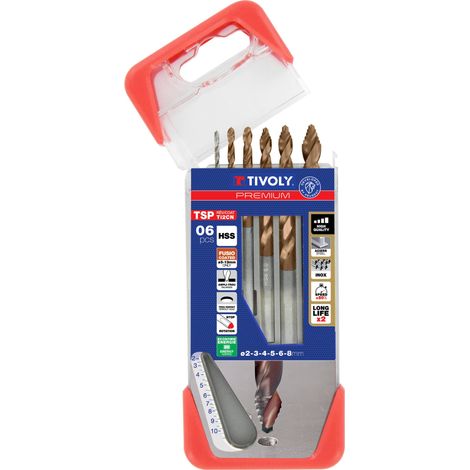6 punte per metallo HSS rettificate FUSIO rivestite Tivoly Smart Point Ø 1 a 8mm - TIVOLY - 11457170002 (1/4)