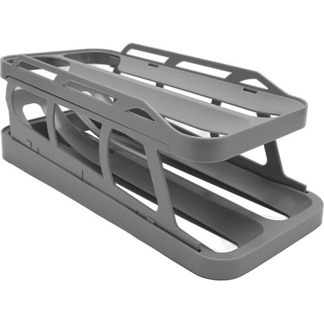 Distributeur d'œufs à 2 niveaux, porte-œufs peu encombrant, distributeur à roulettes, organisateur pour le réfrigérateur, gris (1/5)