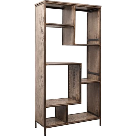 Regal Mango 90x40x180 braun lackiert HEAVY INDUSTRY 207