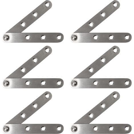 6 cerniere a scomparsa in acciaio inox - rotazione a 360°, per ante di armadi, scarpiere, mobili da bagno e mobili da cucina (linea cerniera, 100163 mm) (1/5)