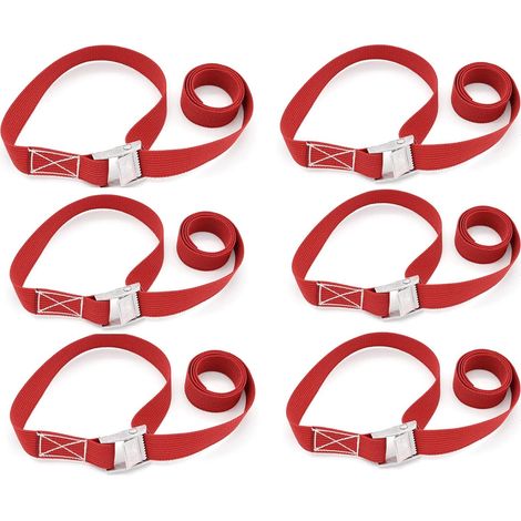 Pieces Lashing Strap, Adjustable Ratchet Fixing Straps, Bike Carrier Strap Tow Bar Fixed Straps Set with Carrying Bag, for Motorcycle, Car, Trailer, Luggage, Cargo (100cm, Red) (1/5)