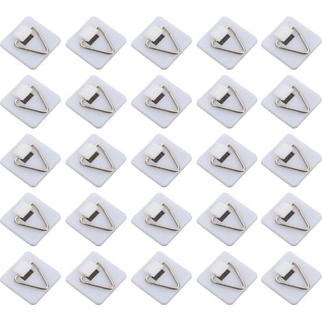 Crochets Adhésifs sans Perçage Lot de 50 pour Cadres Photo Blancs en Pp et Fer Charge Résistante pour Décoration Murale la Maison (1/5)