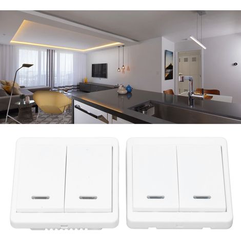 Interrupteur/contrôleur intelligent sans fil BERM pour usage domestique, panneau de commande double, 170240 V BEM-RS2K-WR (1/5)