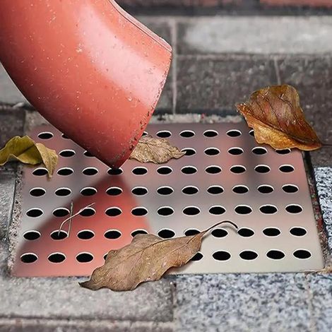 Grille de drainage extérieure, filtre à cheveux carré en acier inoxydable 304, filtre anti-colmatage, filtre à feuilles pour salle de bain.