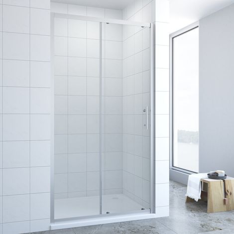 AQUABATOS® Schiebetür Dusche Duschtür in Nische Nischentür Glastür Duschabtrennung Duschwand Sicherheitsglas ohne Duschtasse Höhe 185cm Breite 160 cm