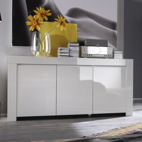 Buffet design 3 portes laqué blanc 160cm APHODITE (1/5)