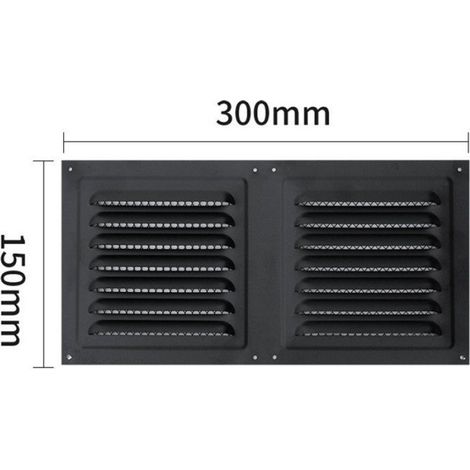 Grille De Ventilation - Acier Inoxydable - 15x30 Cm - Noir - Murale - 1 Unite (1/4)