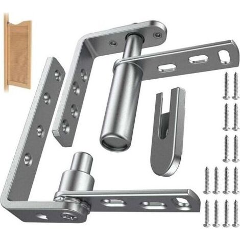 Charnières de porte de café et de salon, charnières de porte battante à fermeture automatique pour portes à persiennes, portes battantes, acier inoxydable 304 (1 paquet) (1/4)