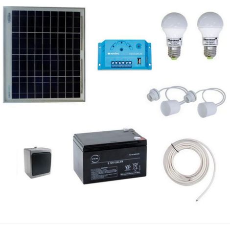 Kit éclairage intérieur solaire 10W (1/2)