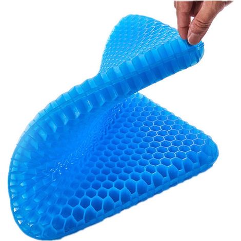 Coussin de Chaise Gel Respirant Soulagement Orthopédique Antidérapant pour Voiture Bureau Maison Fauteuil Roulant 24x17x3cm - (1/4)