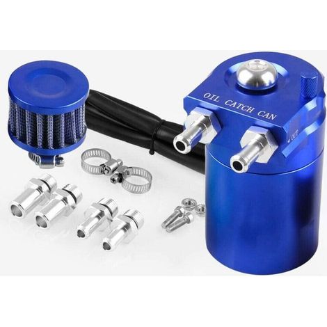 Universal Oil Catch Can, 300ml Filtre à air Reniflard Moteur Séparateur Réservoir d'huile Car Oil Catcher (Bleu) (1/5)
