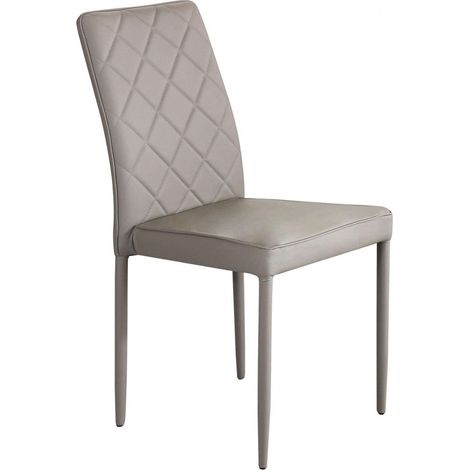 Sedia impilabile da interno con struttura in acciaio rivestita in ecopelle Skin - Brown (1/5)