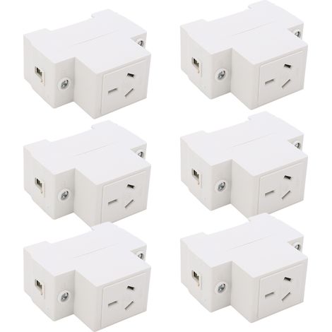 6 Modules Prise Rail DIN 3P 250V 10A pour Tableau Électrique AC30-103 (1/5)