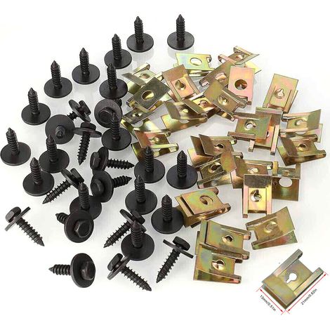 Boulon Hexagonal U-Nut - 8 mm - Longueur 14 mm - Pour Protection Sous-Châssis Et Passage De Roue - 62 Pièces (1/5)