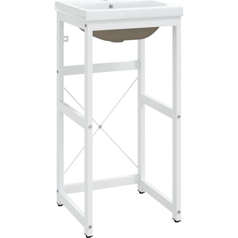 Telaio per Lavabo da Bagno Mobile da Bagno con Lavabo Integrato Bianco in Ferro (1/5)