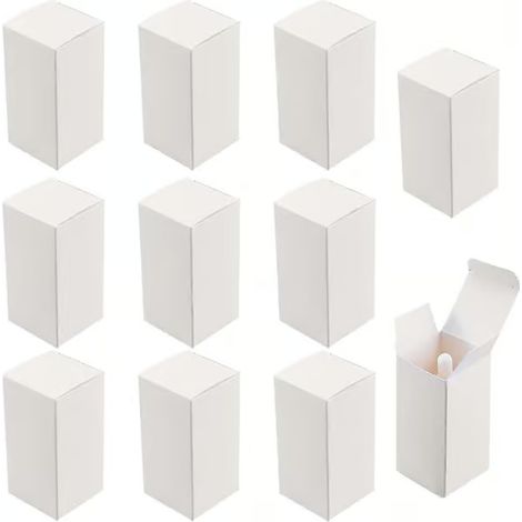 10 boîtes cadeaux en carton 2 x 2 x 4 pouces, boîte cadeau en papier kraft blanc avec couvercle, petites boîtes rectangulaires pour emballer des bouteilles de bougies [J] (1/5)