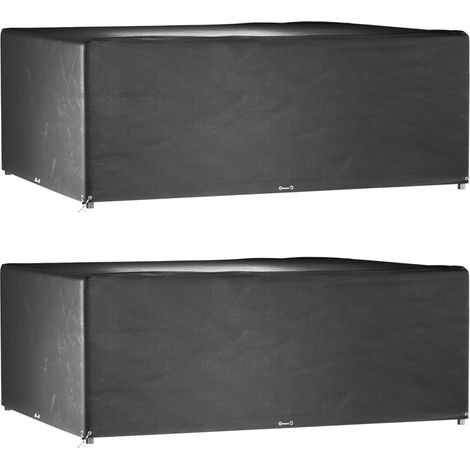 Fundas muebles jardín 2 uds 16 ojales rectangular 278x204x105cm
