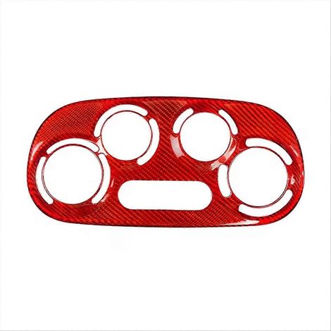 Guarnición de botón de mando de climatización para Fiat Abarth (conduite à gauche), motivo fibra de carbono rojo (1/5)
