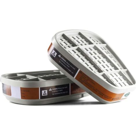 Lot de 2 cartouches respiratoires 6001CN anti-vapeur de peinture organique pour protection 6200 (1/4)