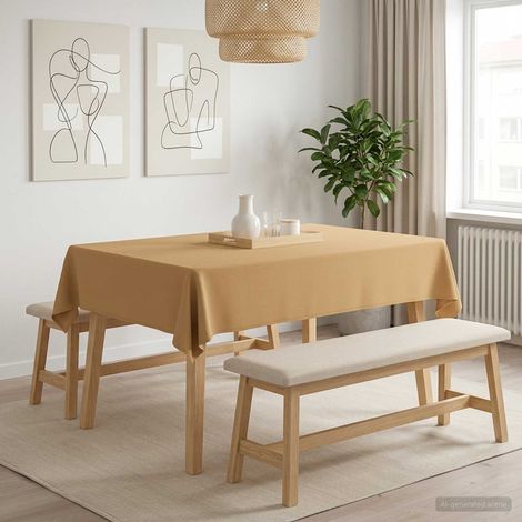 vidaXL Tovaglia da Tavolo Rettangolare Beige 110 x 140 cm Poliestere (1/5)