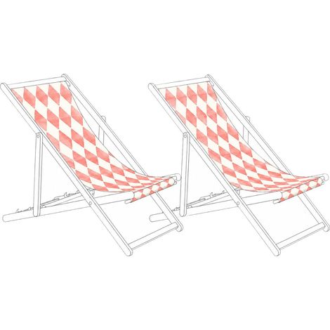 Ersatzstoff für Sonnenliege 2er Set ANZIO/AVELLINO 113 x 44 cm Hellrot