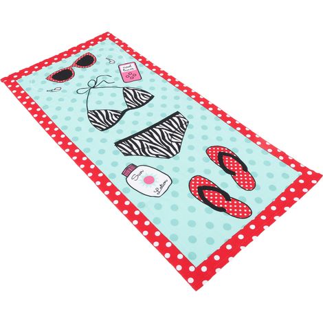 Serviette de plage douce en microfibre, imprimé mignon, séchage rapide, type B, idéale pour les voyages et la natation. (1/5)