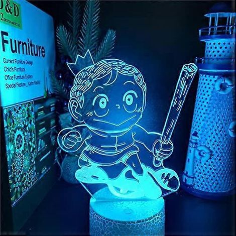 SCSYV Kings Ranking Bojji 3D Nachtlicht Ousama Ranking Bunte visuelle Lampe Kinderzimmer Schreibtischdekoration LED Heimdekoration Weihnachtsgeschenk Beleuchtung Lampara (1/5)