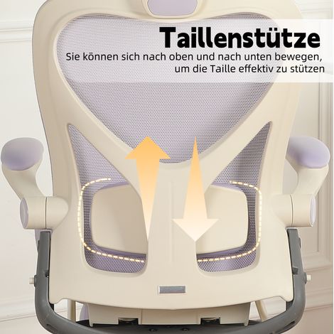 Chaise de bureau ergonomique pliable 67 cm, maille violette, gain de place - CHICFURN (1/5)