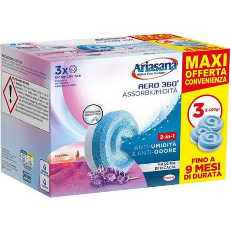 Recarga deshumidificador Ariasana aero 360 aromaterapia duración larga