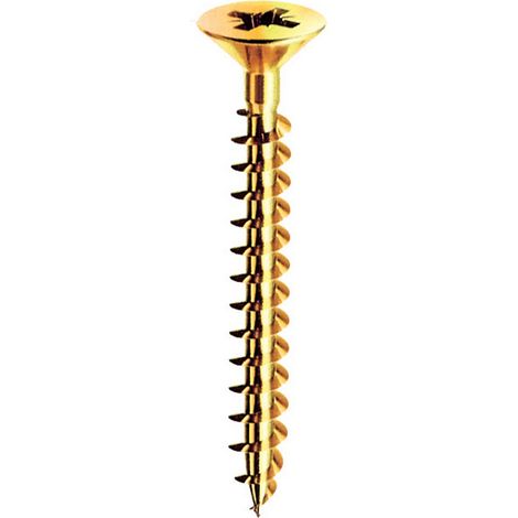 cf 50 pz Panel viti acciaio ottonato testa piana   3x25 mm vite per legno (1/2)