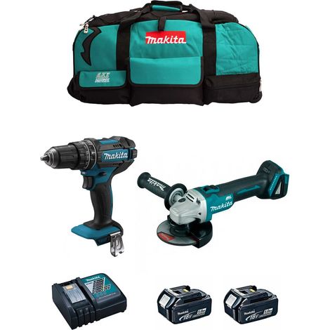 MAKITA Kit MK205 (DHP482 + DGA504 + 2 x 5,0 Ah + DC18RC + LXT600)