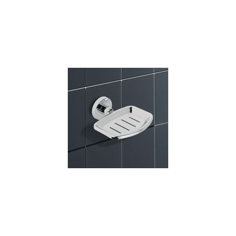 Lntyq Porte-Savon Mural Adhésif en Métal - Pas Besoin de Perçage - Design Moderne - Porte-Savon ou Éponge, Matériau Acier inoxydable,11.511.55cm (1/5)