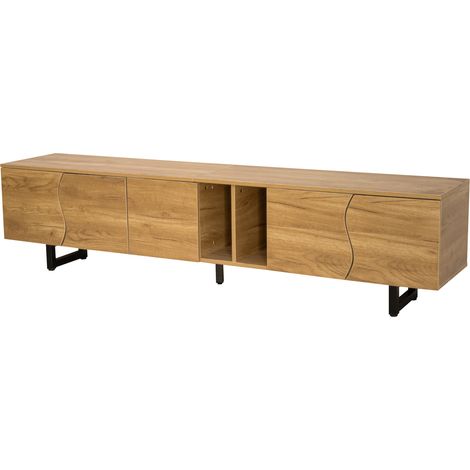 Mobile TV a 5 ante con ripiani aperti 191 x 38 x 46,5 cm colore naturale