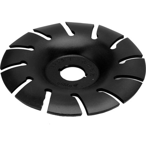 Disque à sculpter le bois, roue de façonnage 125 mm en acier inoxydable 12 dents, accessoire pour meuleuse d'angle, noir (1/5)