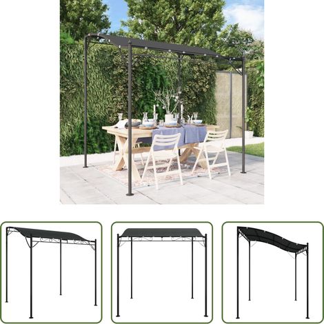 vidaXL Auvent imperméable - Auvent anthracite 2x2,3 m 180 g/m² tissu et acier (1/5)