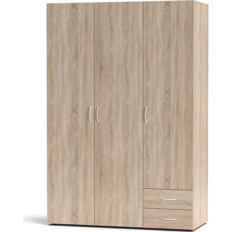 Armadio 3 ante 2 cassetti Seba 3 colore rovere sonoma (1/2)