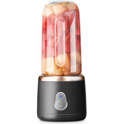 Blender électrique portable noir, 10 lames, gobelet pour smoothies aux fruits et légumes, charge USB-C (1/5)