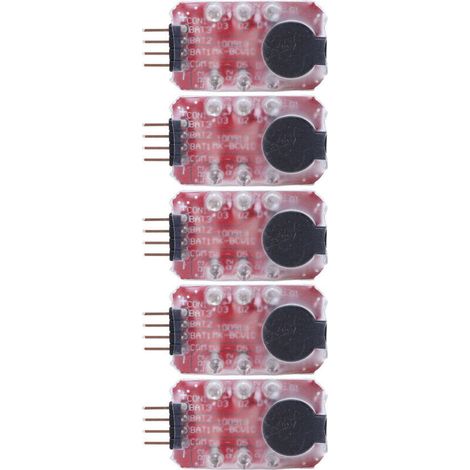 5 Pcs Alarme Basse Tension Batterie Lithium avec Buzzer Sonore et Lumineux pour 2S 3S - Détection en Temps Réel (1/5)