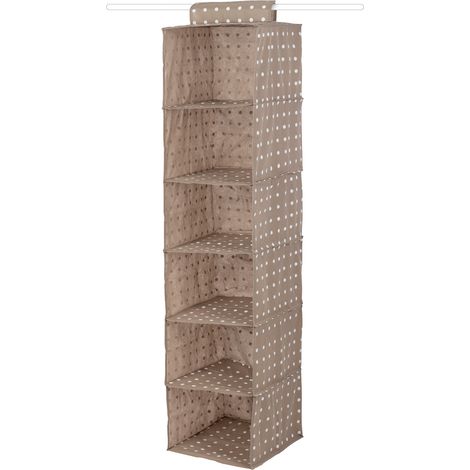 Compactor - Organizador colgante 30x30x128 cm, 6 compartimentos, marrón RAN4381B (1/5)