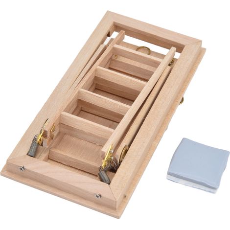 Escalier miniature en bois pour maison de poupée, toucher agréable, fabrication soignée, installation facile, qualité fine (1/5)