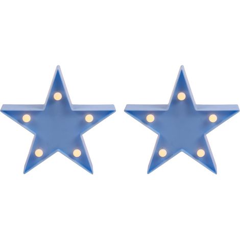 Lot de 2 Veilleuses LED D'étoile Jaune, Lumière Chaude, sans Fil, Fonctionnant Piles Aaa, Lampe de Fête Décorative pour Chambre et Ambiance Festive (1/5)