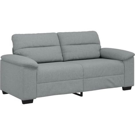 Canapé  Sofa à 2 places gris clair 180x81x84 cm tissu (1/5)