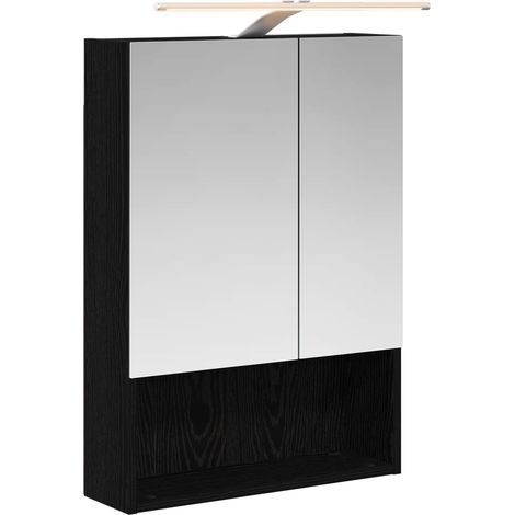 Maison Exclusive - Badezimmerspiegelschrank Schwarz Eichen-Optik