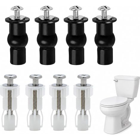 4-Piece Toilet Seat Fastener, Universal Top Mounting Kit Reinforced Nylon (1/5)
